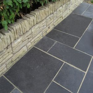 Black Limestone 22mm Calibrated Sawn Edge Mixed Size Natural Paving Stone