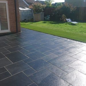 Natural Honed Black limestone Tiles For Outdoor Floor