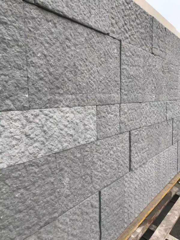 Rough hammered pineapple black limestone tiles for wall