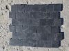 Honed square black limestone tiles