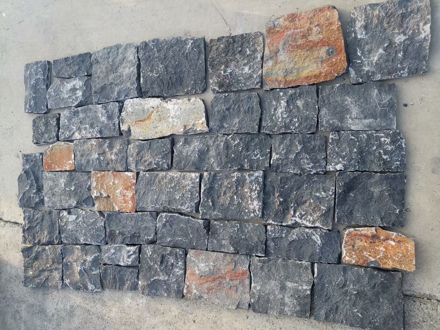 Natural split black limestone tiles for wall